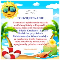 Podziękowanie dla Rady Rodziców